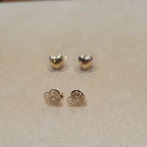 Chic Gold Heart Stud Earrings